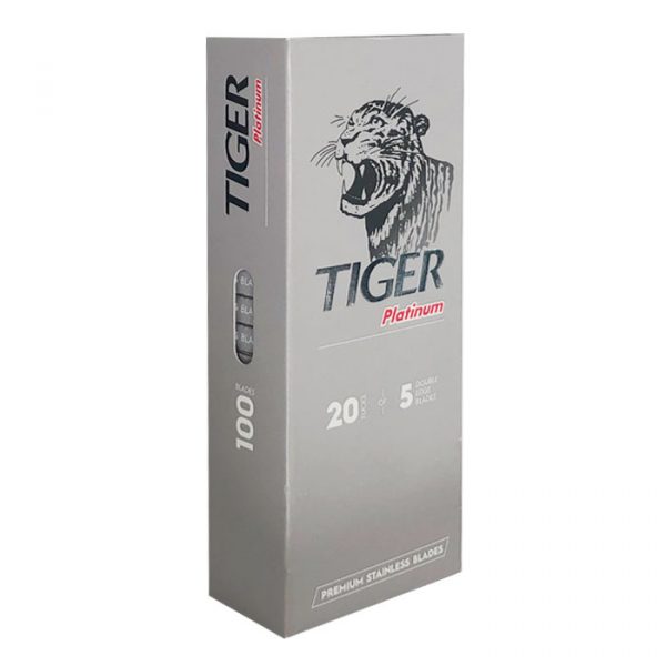 Hojas de Afeitar Doble Filo Tiger Platinum 100 unidades