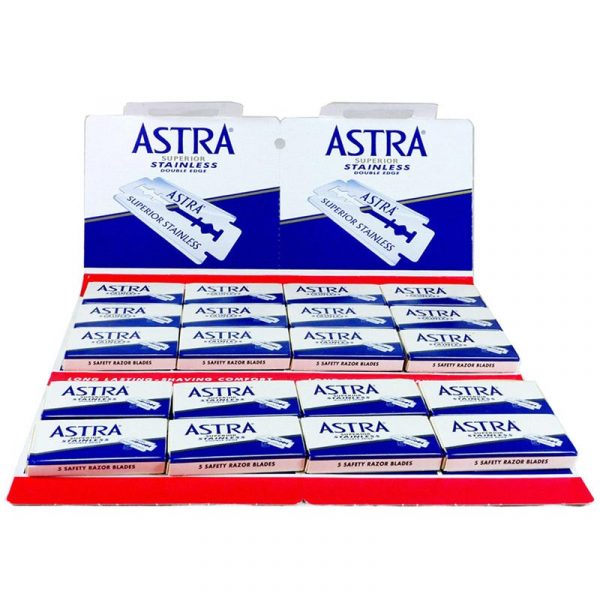 Cuchillas de Afeitar Doble Filo Astra superior Stainless Azules 100 unidades