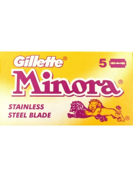 Cuchillas de Afeitar Doble Filo Gillette MINORA 5 Unidades