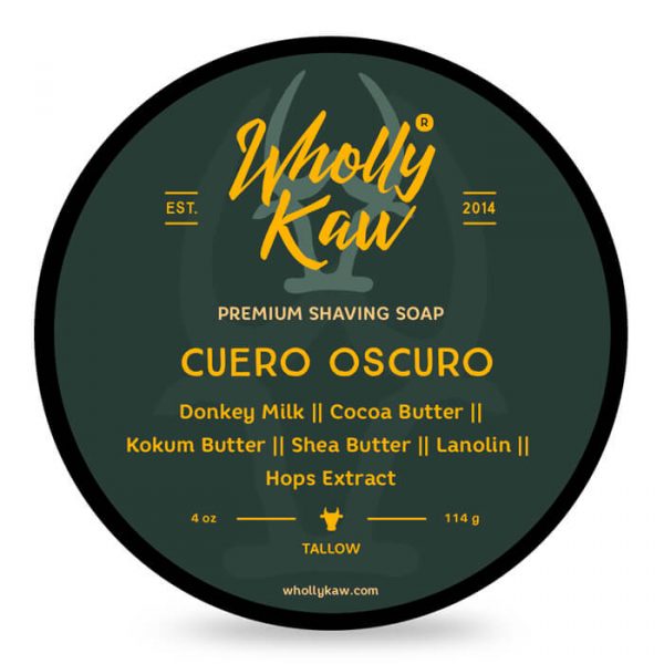 Jabón de Afeitar CUERO OSCURO Wholy Kaw 114g