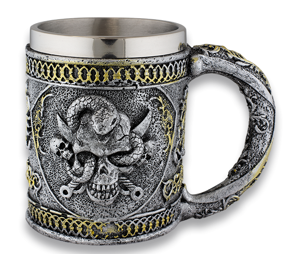 Taza Resina Ornamentación Resina CALAVERA SERPIENTE TOLE10 IMPERIAL