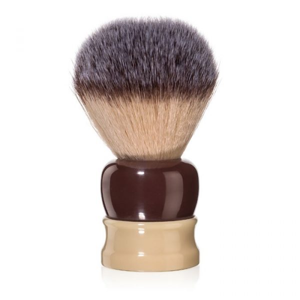 Brocha de Afeitar Sintética FINE STOUT Carmesí y Marfil 24mm