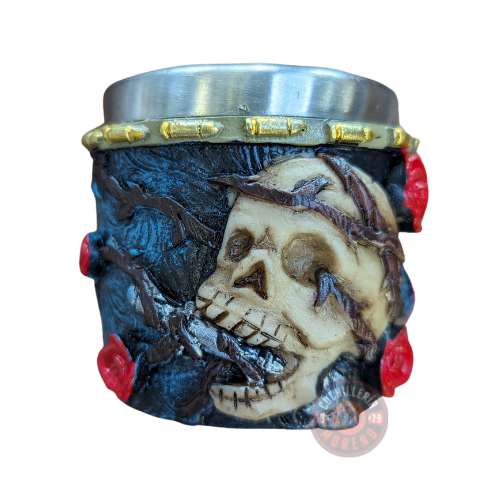 Vaso Chupito ROSE & SKULL TOLE10 Resina y Acero Inoxidable