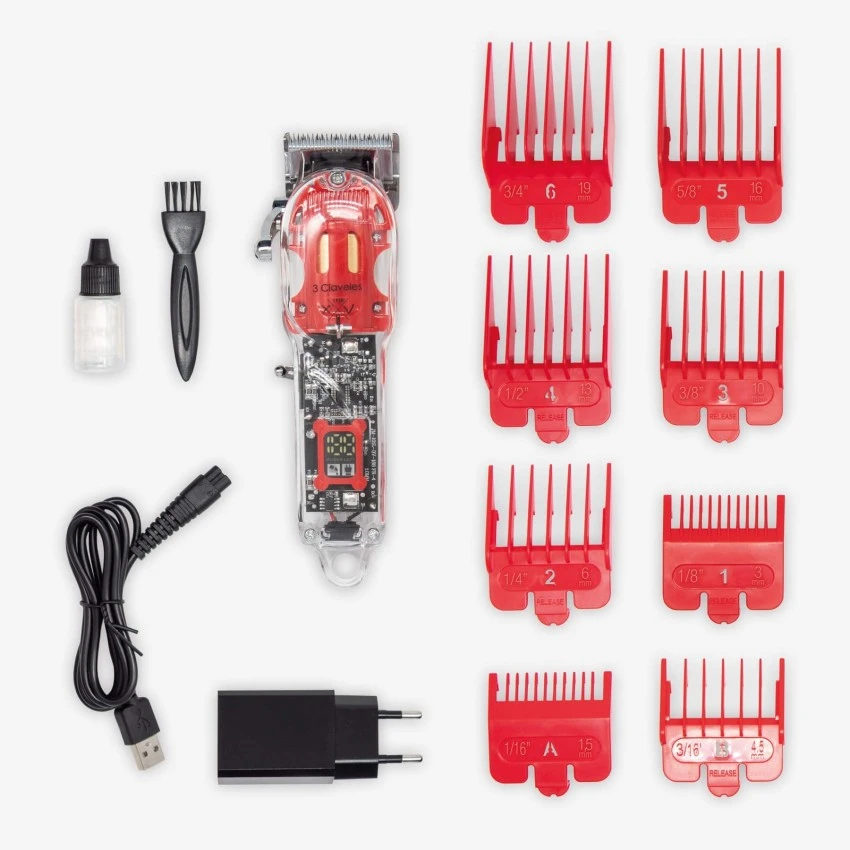 Máquina Corta Pelo Inalámbrica 3 CLAVELES Carcasa Transparente - Imagen 4