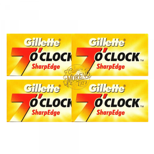 Cuchillas de Afeitar Doble filo GILLETTE 7 O´CLOCK SHARPEDGE 20 Unidades