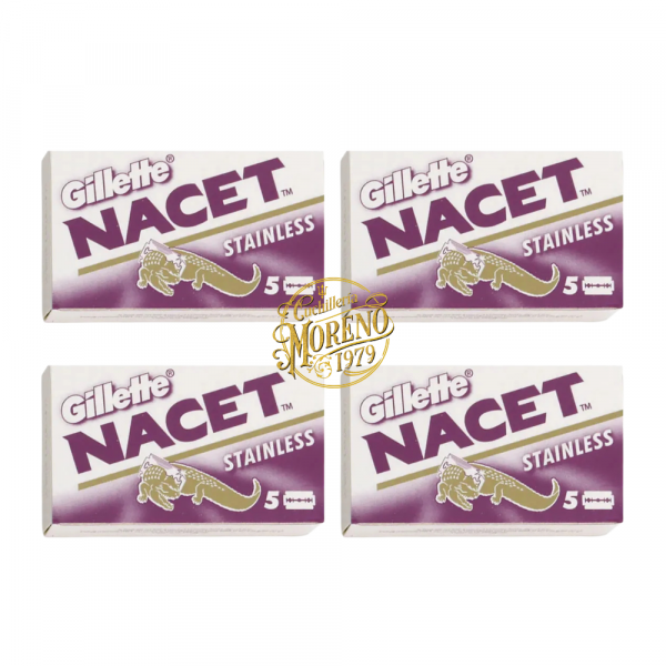 Cuchillas de Afeitar Doble Filo GILLETTE NACET INOX 20 Unidades