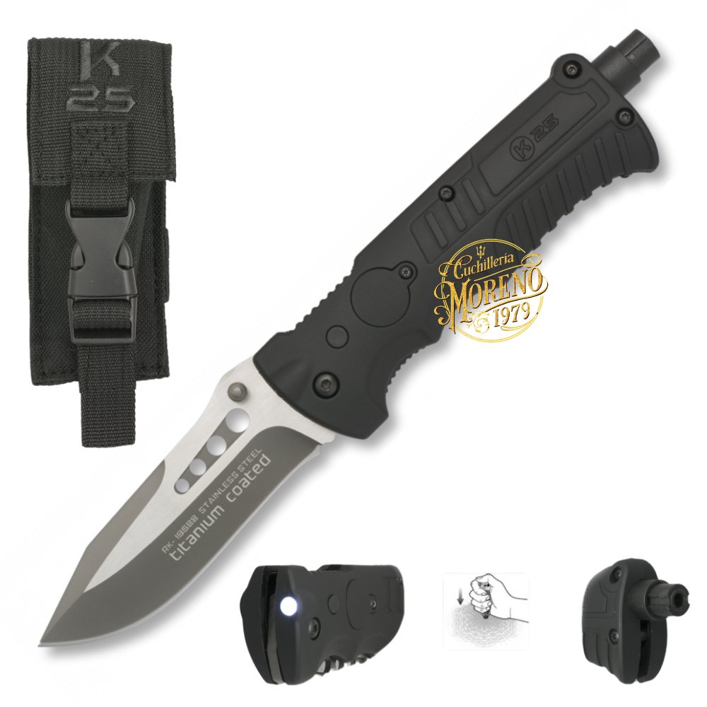 Navaja Táctica Rescate K25 Hoja Titanio