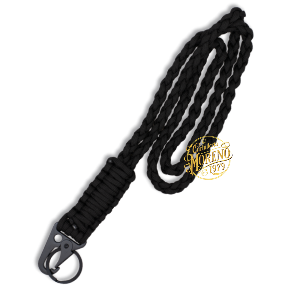 Llavero BARBARIC Paracord Mosquetón Metálico Negro