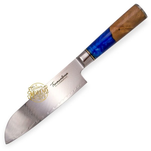 Cuchillo Cocina Santoku TRAMUNTANA Damasco VG10 Madera Epoxi CD03