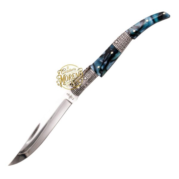 Navaja Carraca Árabe THIRD Acrílico Decorada Azul 15cm