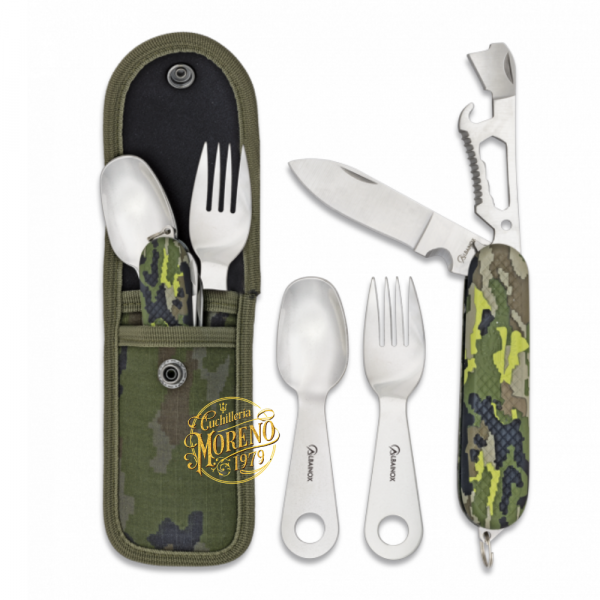 Navaja Multiusos Set Cubiertos ALBAINOX Multicam Verde