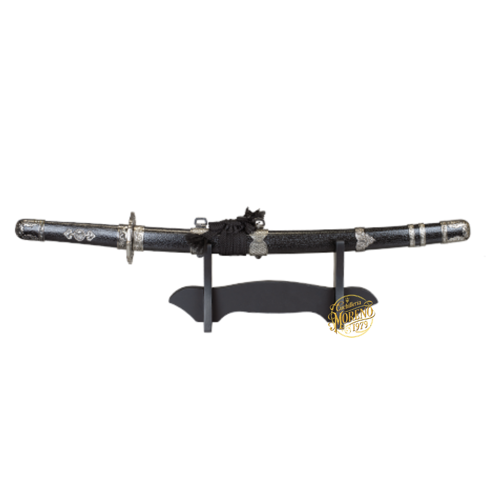 Mini Katana Decoración TOLE10 Negra con Peana