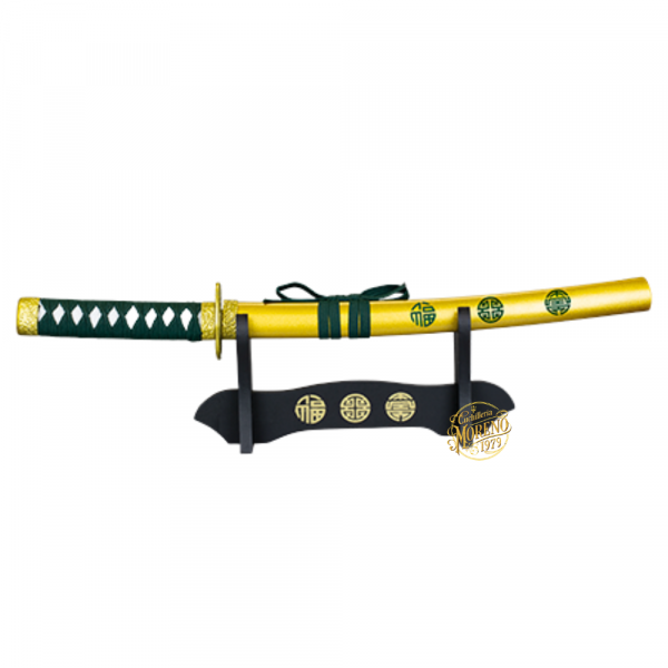 Mini Katana Decoración TOLE10 Dorada con Peana