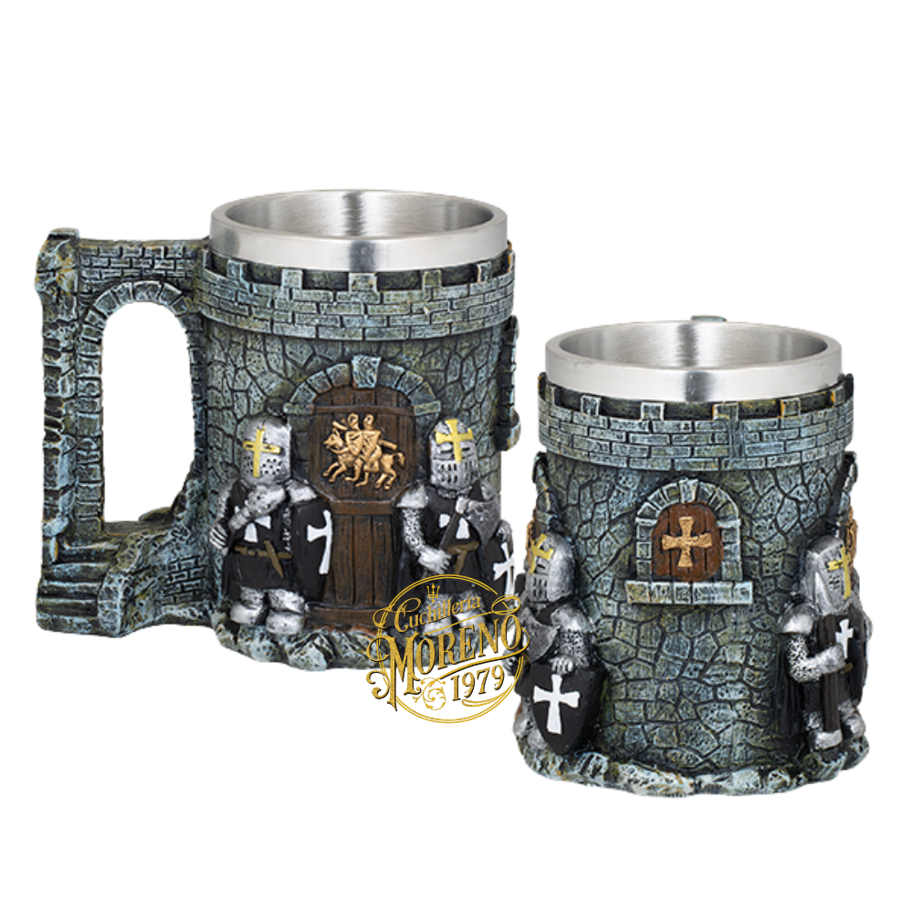 Taza Resina Ornamentación Resina CASTILLO TEMPLARIOS Negros XL TOLE10 IMPERIAL