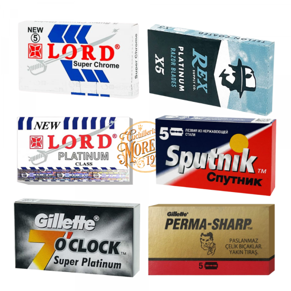 Pack Cuchillas de Afeitar Doble Filo PIELES SENSIBLES 6 Marcas Premium