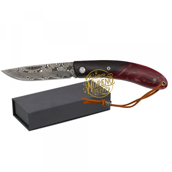 Navaja Damasco Ébano Resina ALBAINOX Negra