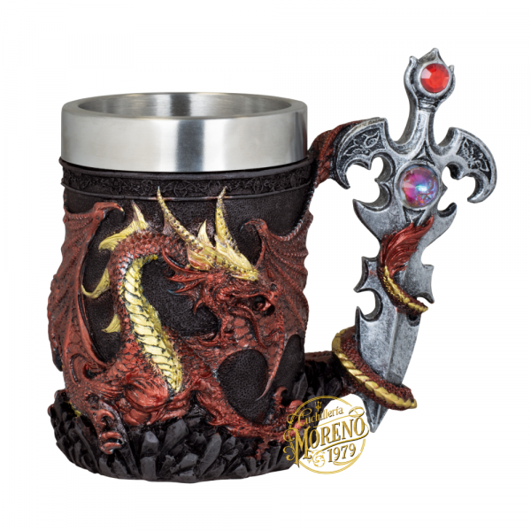 Taza Resina Ornamentación Resina DRAGÓN ESPADA XXL TOLE10 IMPERIAL