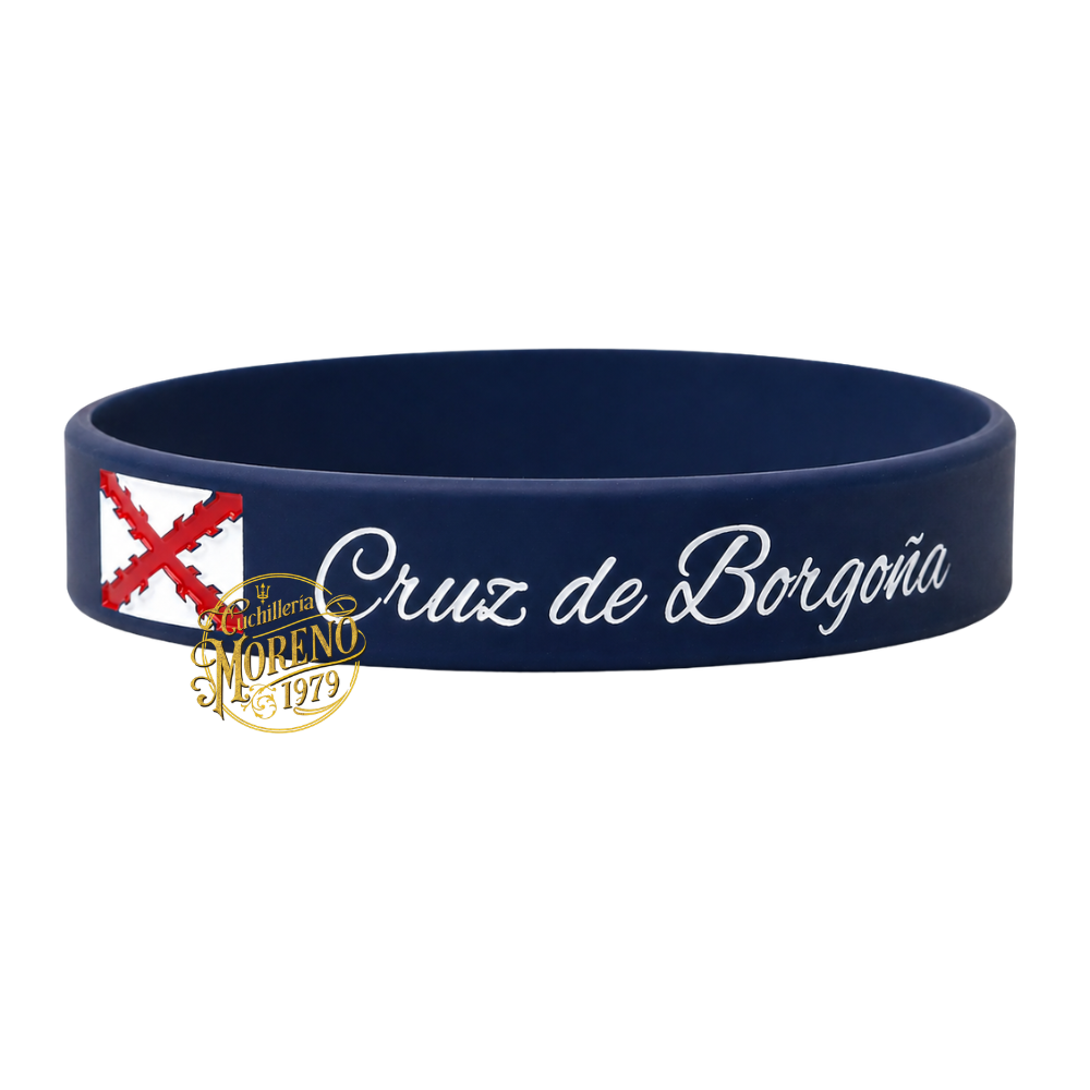 Pulsera de Caucho España – Cruz de Borgoña Azul