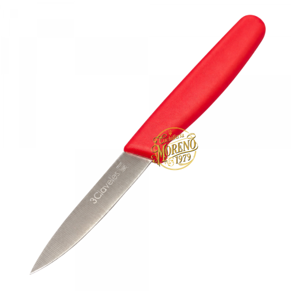 Cuchillo Verduras 3 CLAVELES Liso Rojo